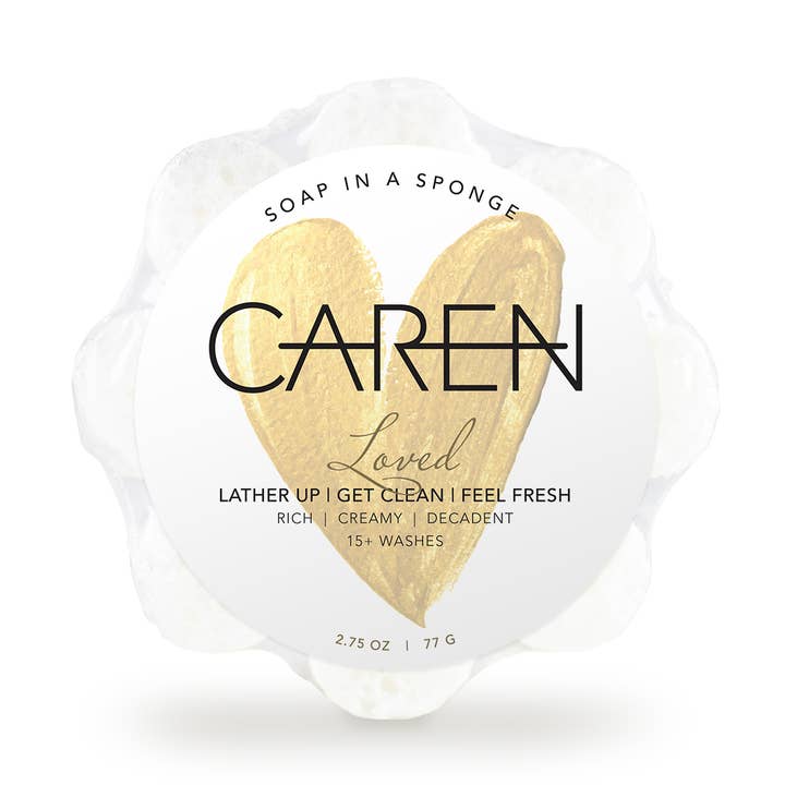 Loved Soap in a Sponge for wholesale by Caren Products