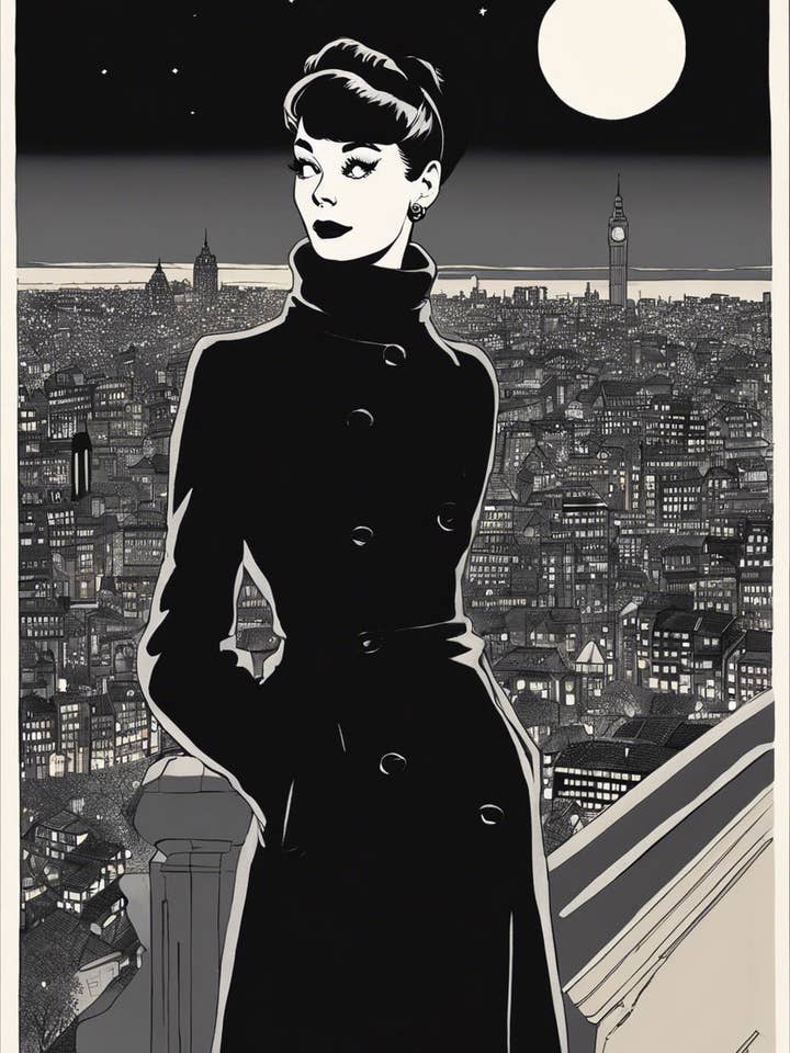 Woman In A Black Coat Illustration for wholesale by Keep Calm Collection