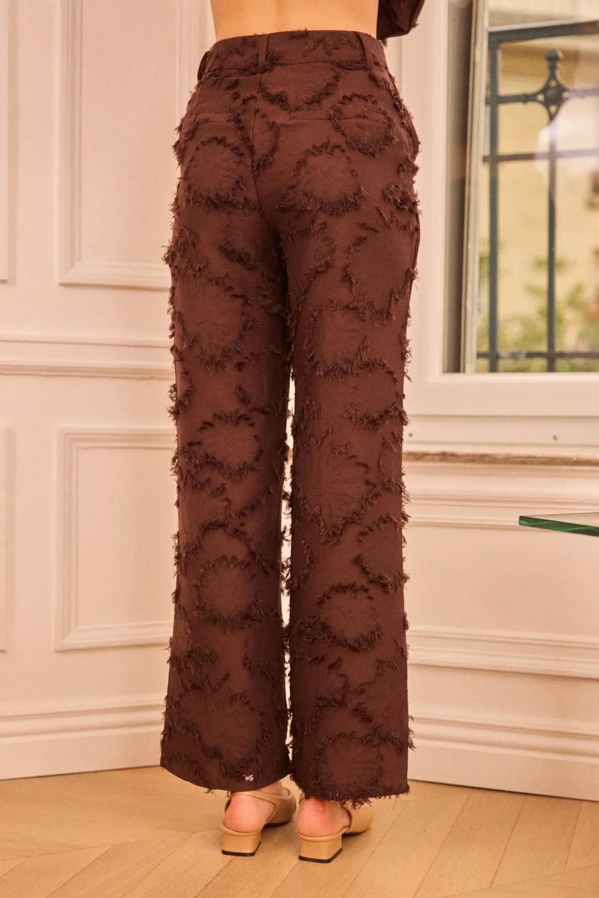 Frime - Wholesale Pants - Women's - Textured straight-cut trousers - 56883