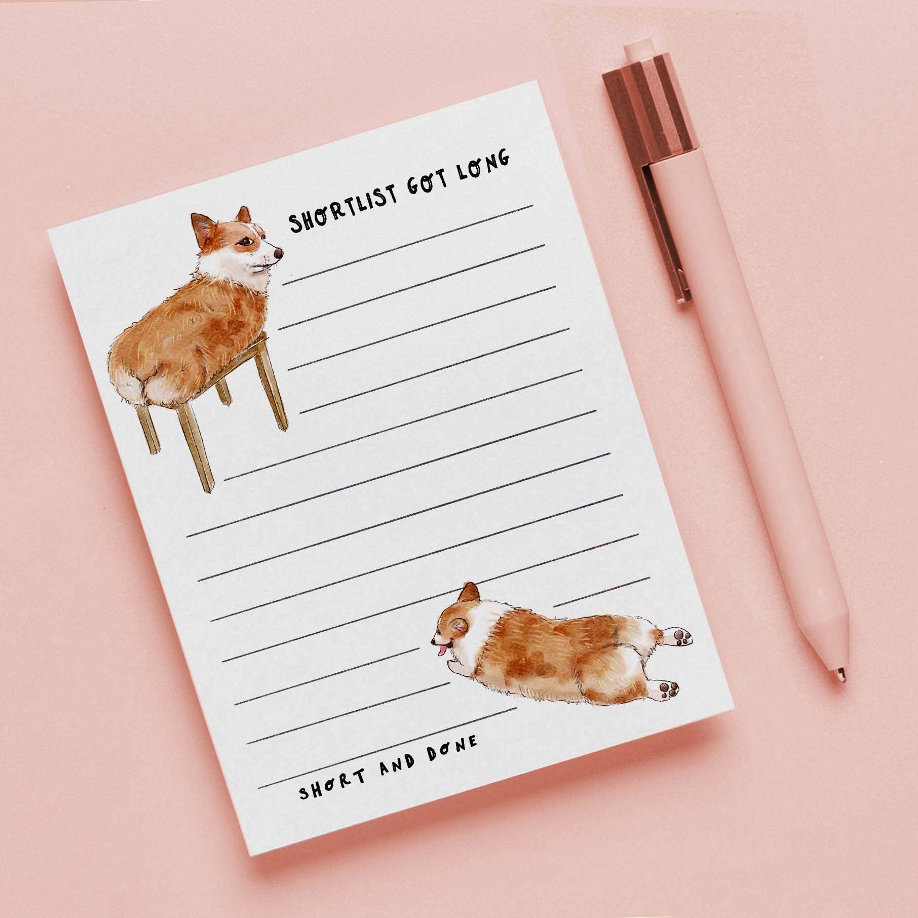 Liyana Studio - Wholesale Notepad - Corgi Shortlist Notepad - To-do List Notepads6