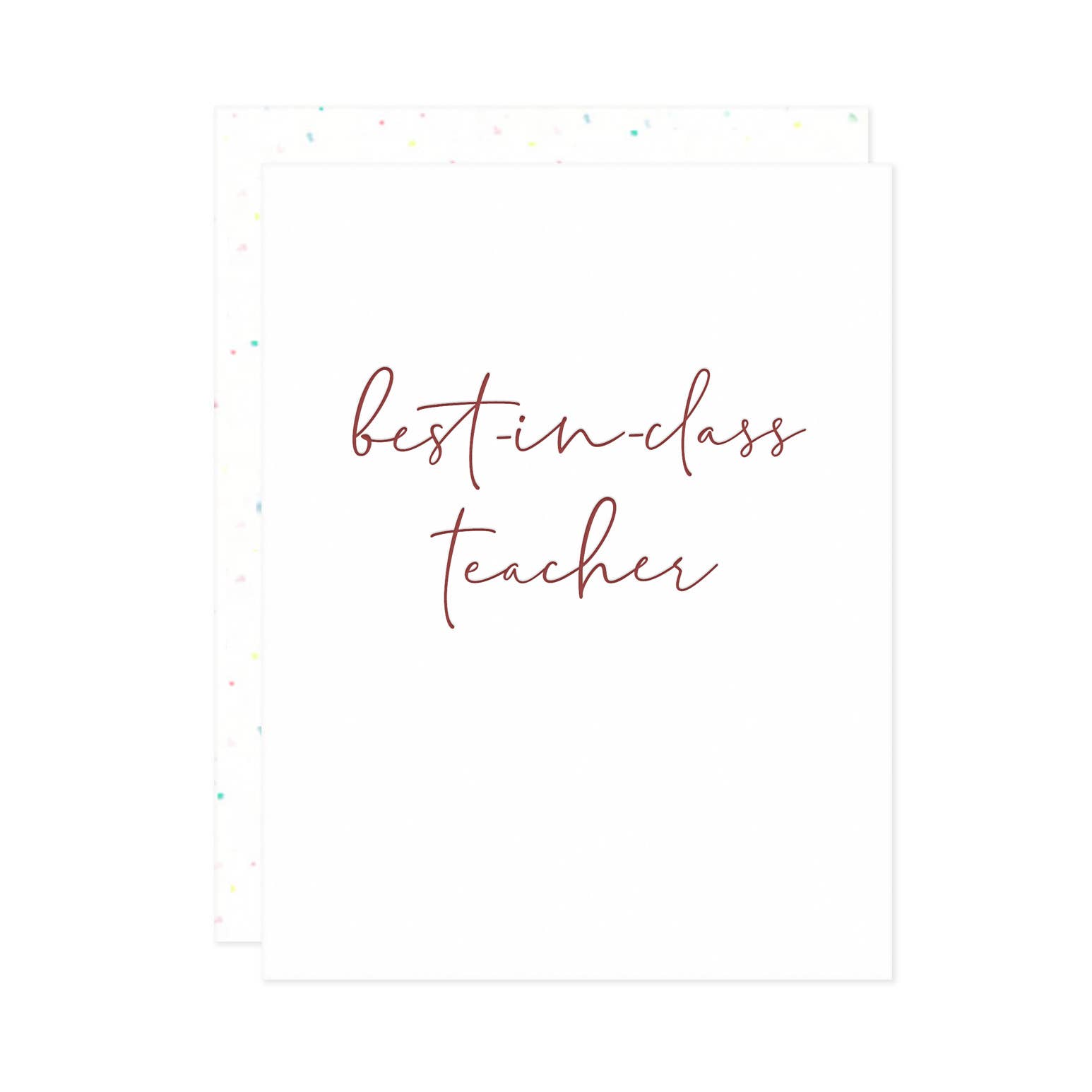 Missive - Vendita all'ingrosso Biglietti di ringraziamento - Biglietto di ringraziamento per insegnanti migliore della categoria - Letterpress2