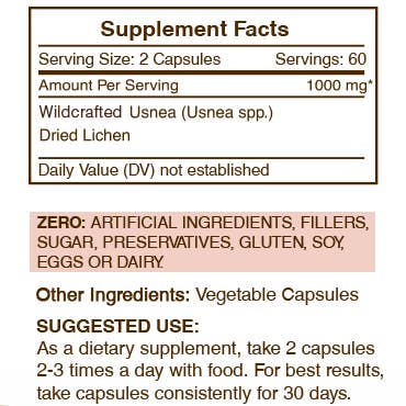 Secrets Of The Tribe – Engroshandel Kosttilskud og vitaminer – Usnea kapsler3