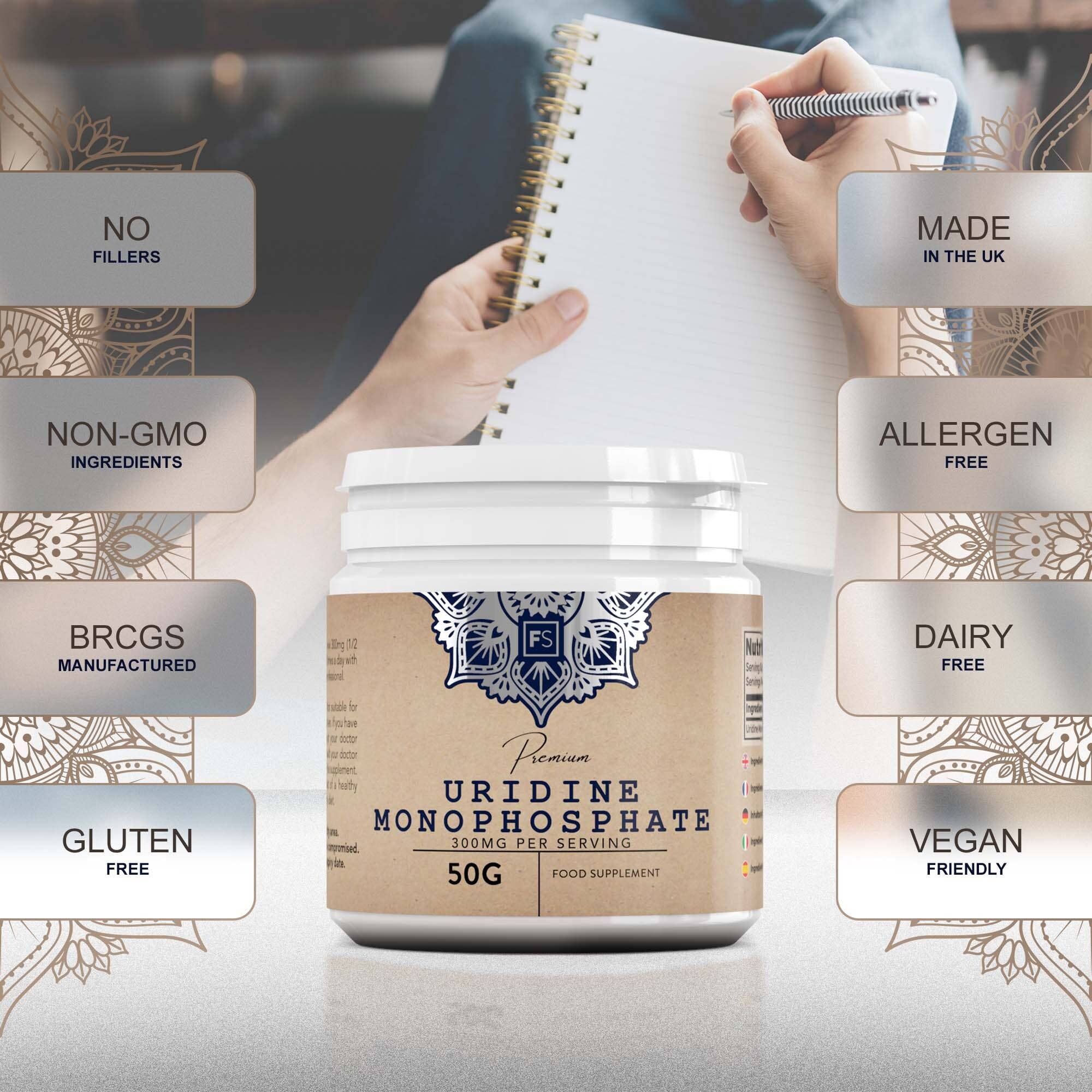 Focus Supplements - Wholesale Oral Supplement/Vitamin - Uridine Monophosphate 50g Pure Powder4