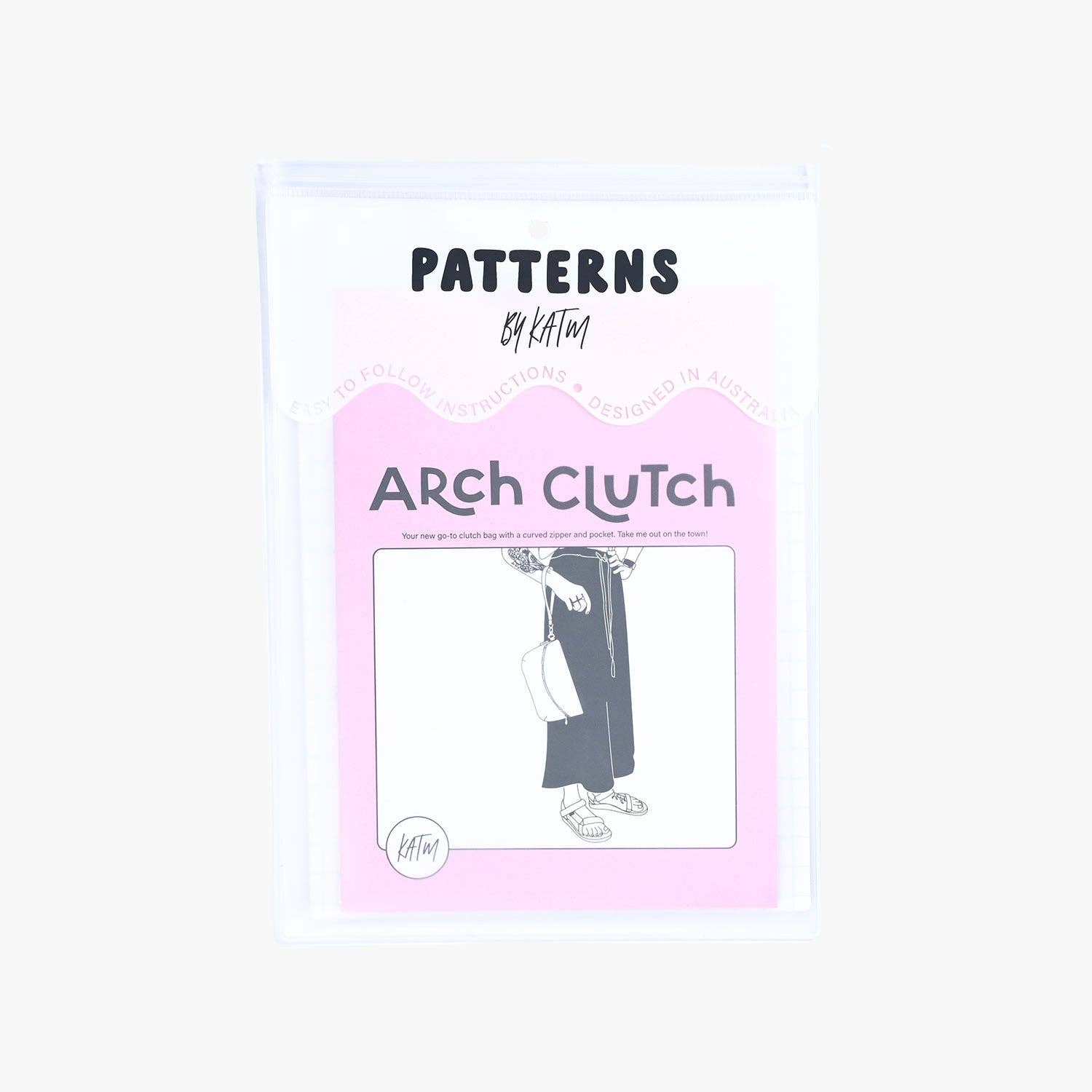 Kylie and The Machine - Wholesale Craft Sewing Kit - Arch Clutch Printed Paper Pattern | Sewing Pattern by KATM0