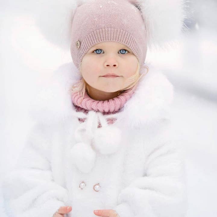 Petite Maison Kids - Wholesale Beanie – Kids - Sasha Double Pom Angora Beanie Hat3