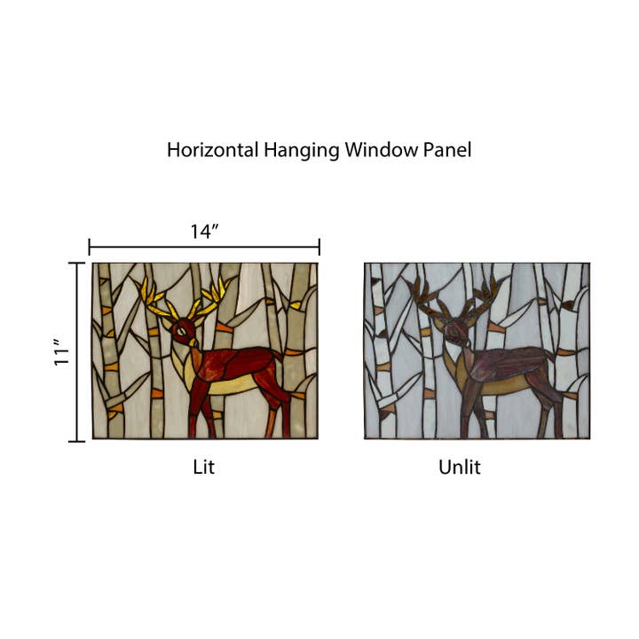 River of Goods - Wholesale Suncatcher - 11"H Majestic Deer Stained Glass Window Panel2