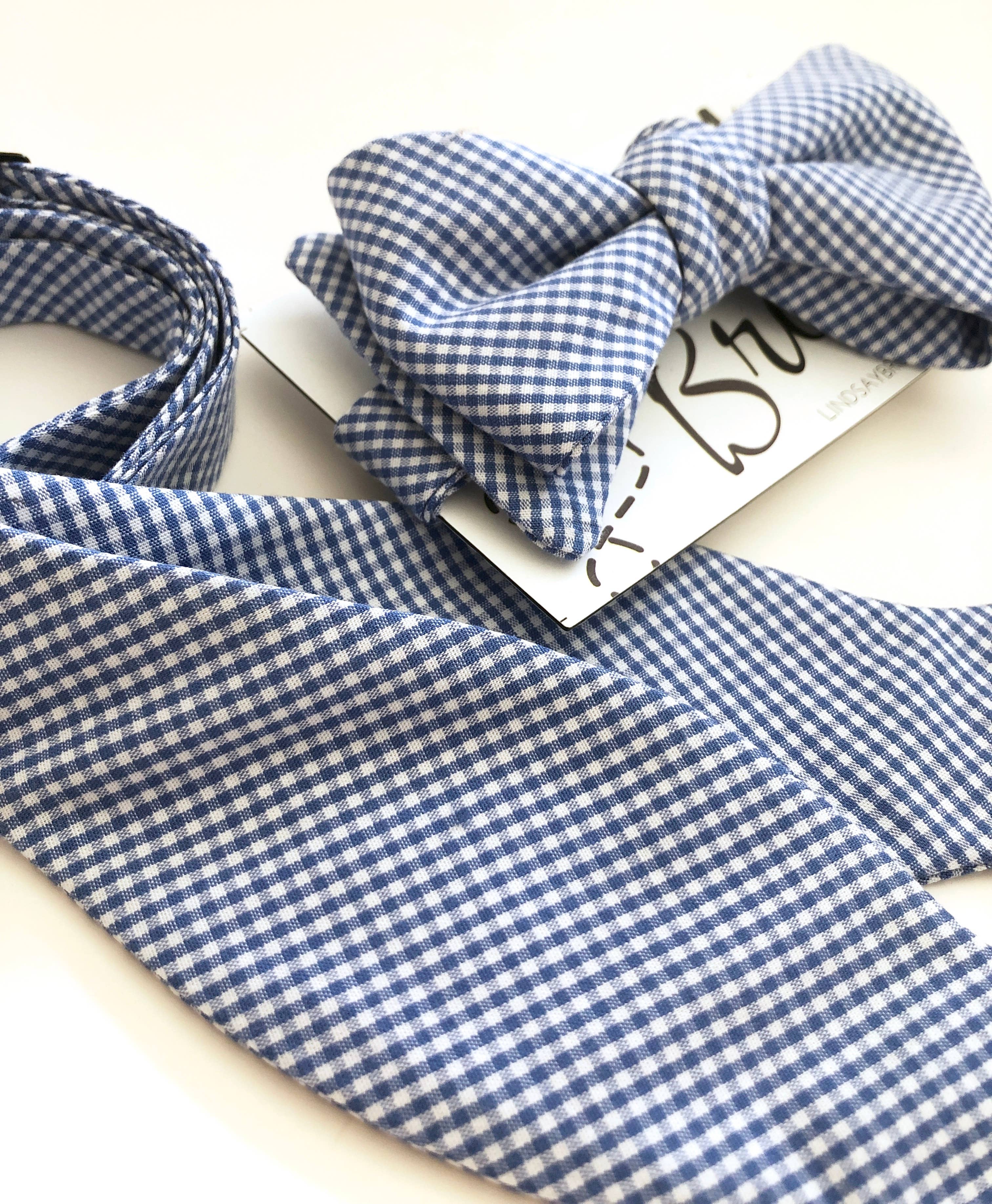 Lindsay Brook Designs - Wholesale Bow Tie - Men's - Blue Gingham Bow Tie6