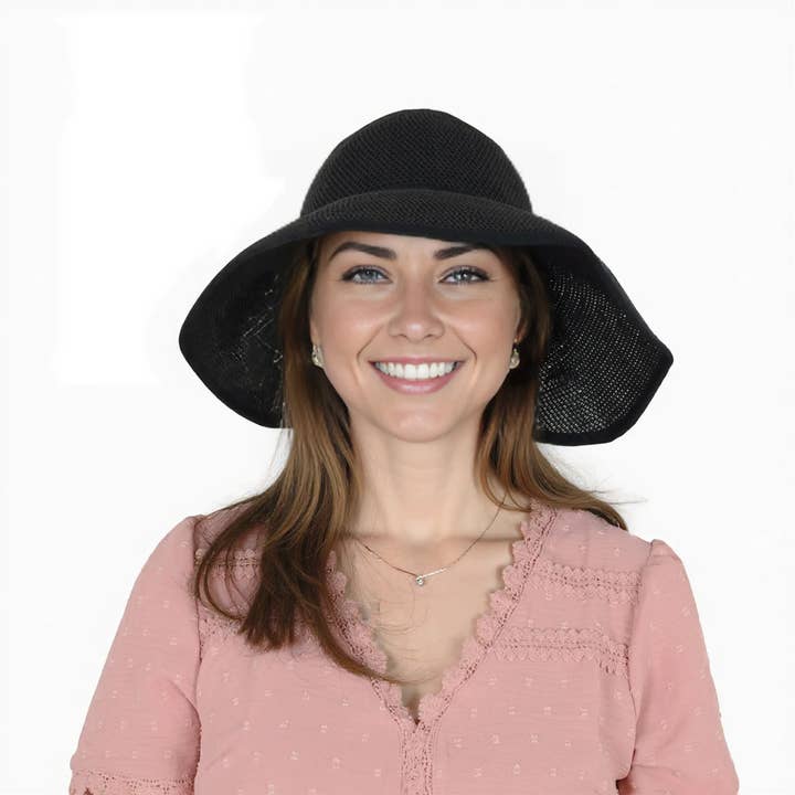 AK Brand - Wholesale Visor – Women's - Women Roll-Up Straw Sun Visor with Bow Detail Adjustable Hat15