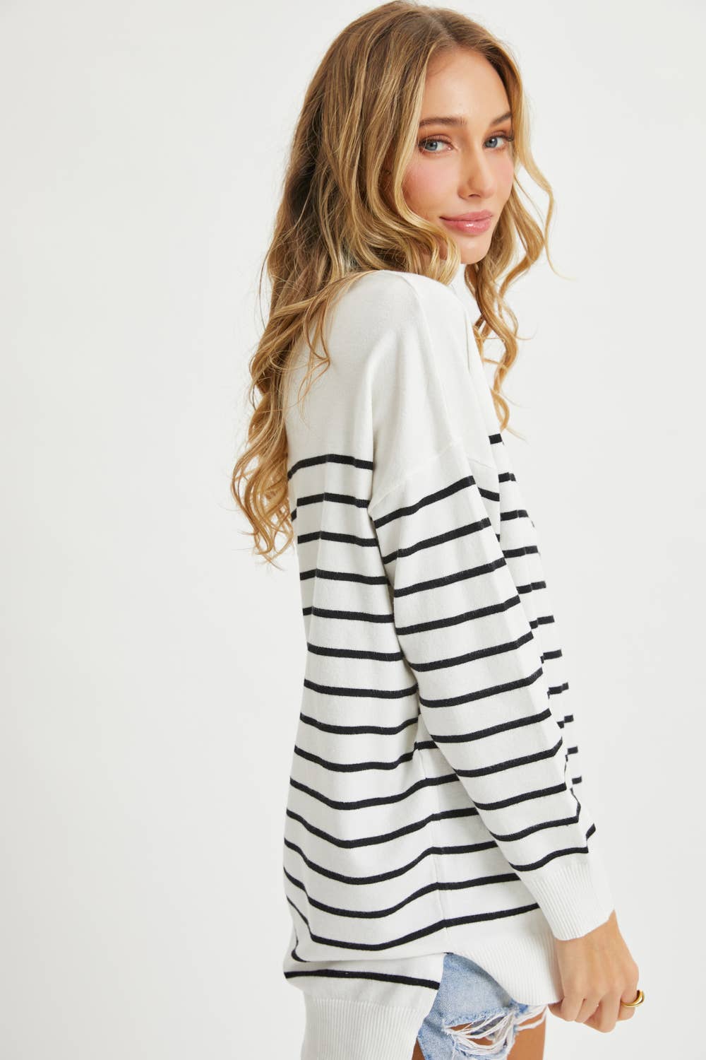 Sweet Lovely by Jen - Vente Pull en maille – femme - PULL À RAYURES SURDIMENSIONNÉ CONFORTABLE31