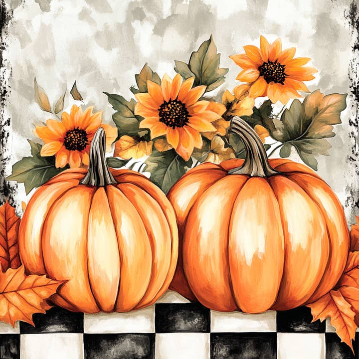 10" x 10" Schackbräde Pumpkins-skylt TTE-271 för wholesale av Trendy tree