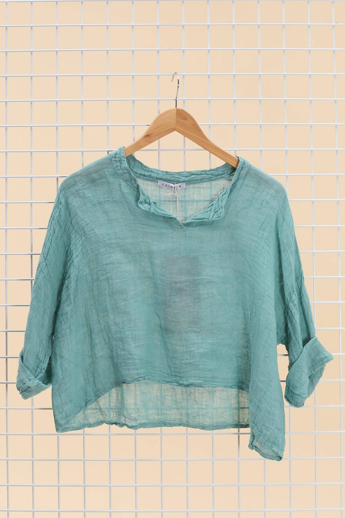 la maison des fibres naturelles - Wholesale Blouse - Dames - Linnen top met v-hals 23100, 100% linnen37