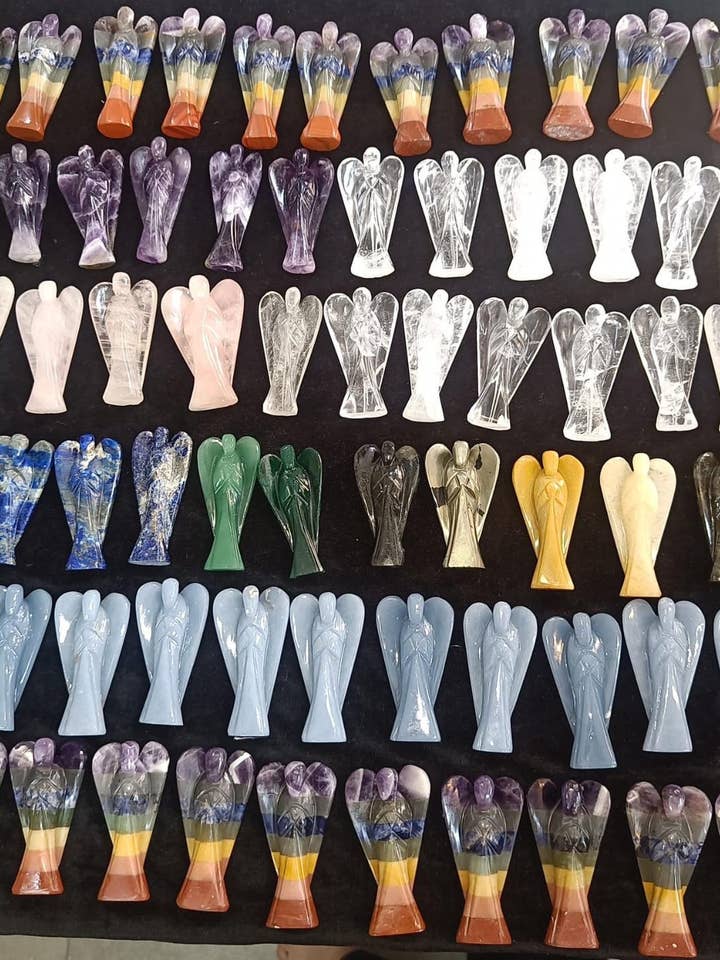 Angelo di Cristallo Intagliato a Mano, Angeli in Pietra Preziosa (dimensione 5 cm) per la vendita all'ingrosso da parte di AmazeU