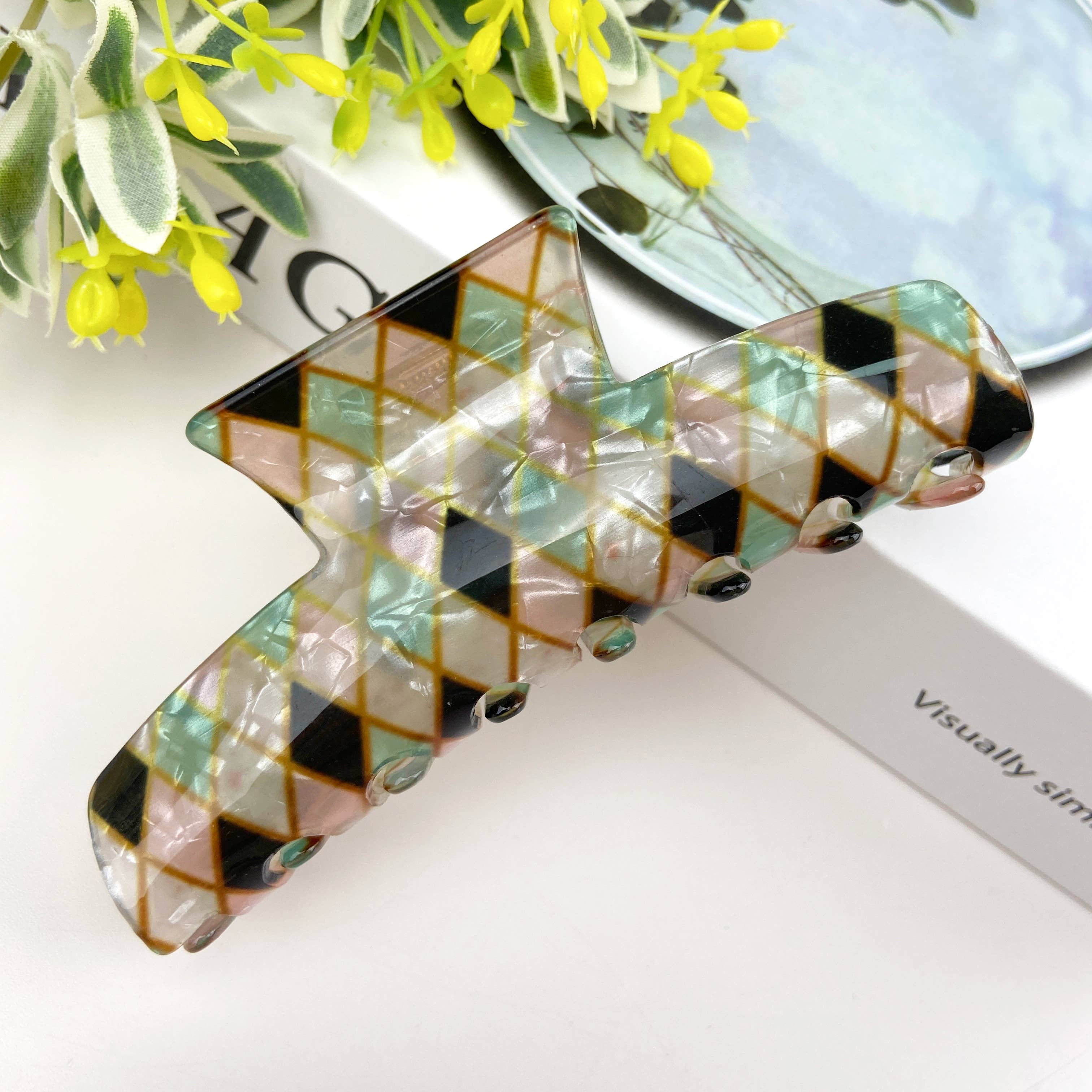 mildstyles – Engroshandel Hårspænde - Dame – Skakternet Hår Claw Clip9