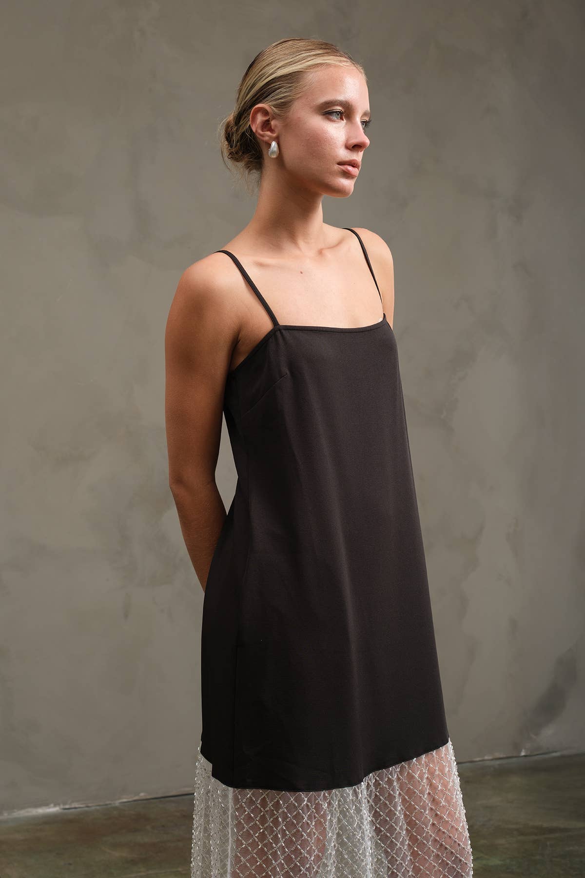 Noir Robe Cocktail à Perles - RD1188 en vente sur Faire3