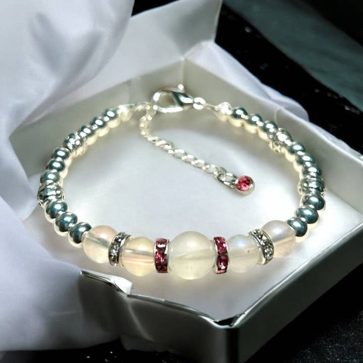 October Silver and Opal Bracelet for wholesale by Supr Nova Wrists