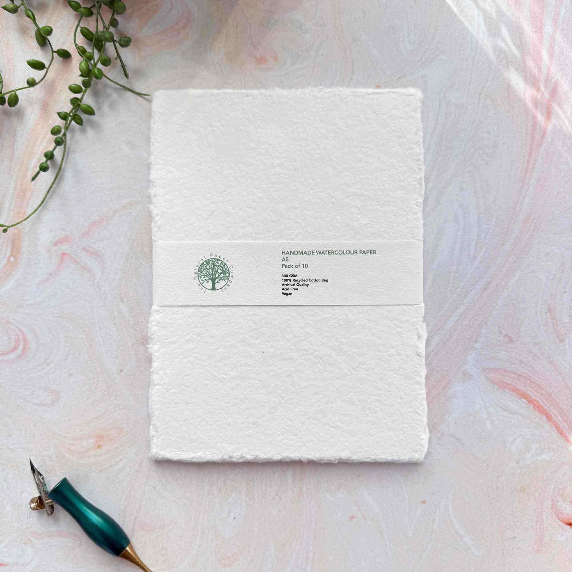 The Natural Paper Company - Venta al por mayor Papel para pintar - Papel de Acuarela - Blanco | Paquetes de Papel de Algodón Hecho a Mano4