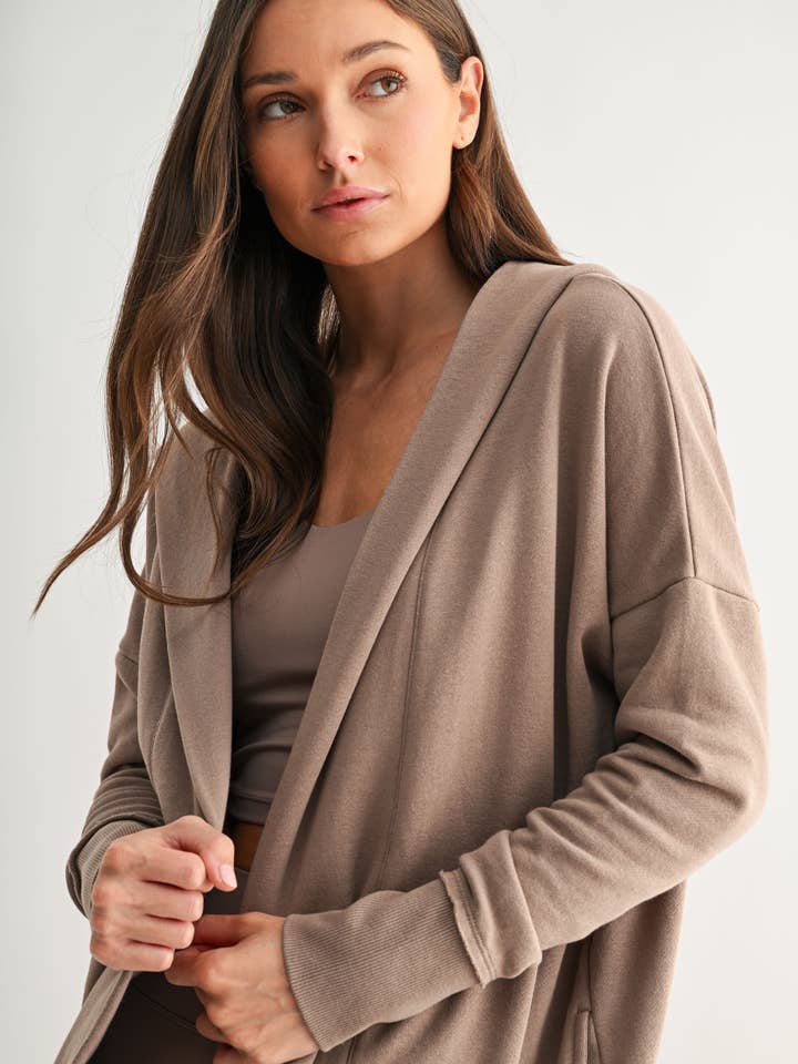 Open Front Longline Hoodie Cardigan for wholesale by Mono B