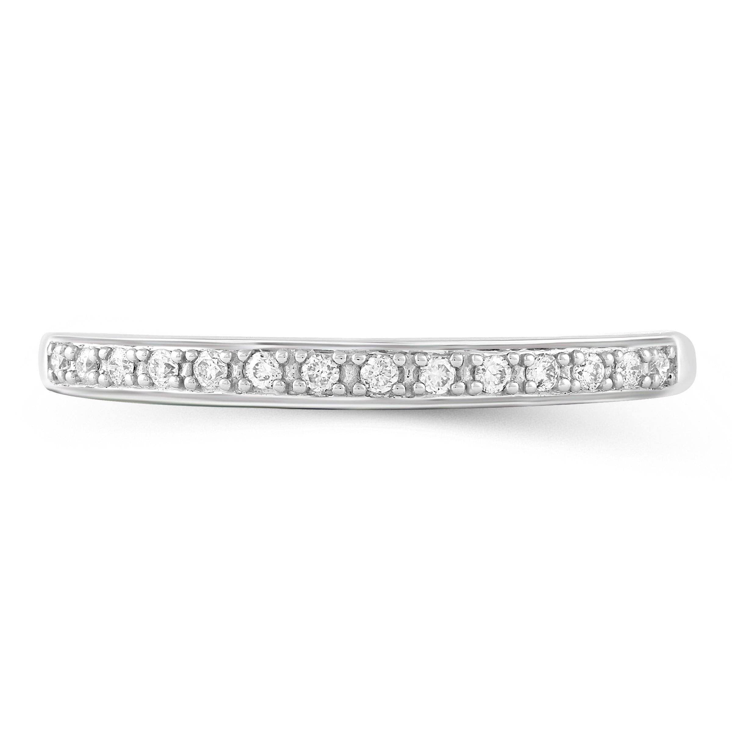 Fifth and Fine - Wholesale Wedding Band/Ring - 1/15CT TW Diamond Wedding Band Set in 10KT White Gold1