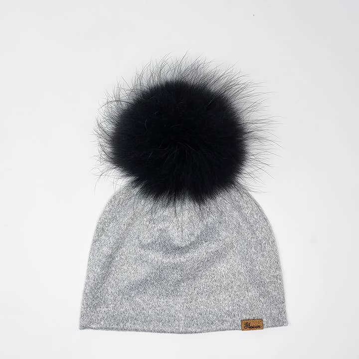 Merino pom pom hat - Grey for wholesale by Flocon Sport