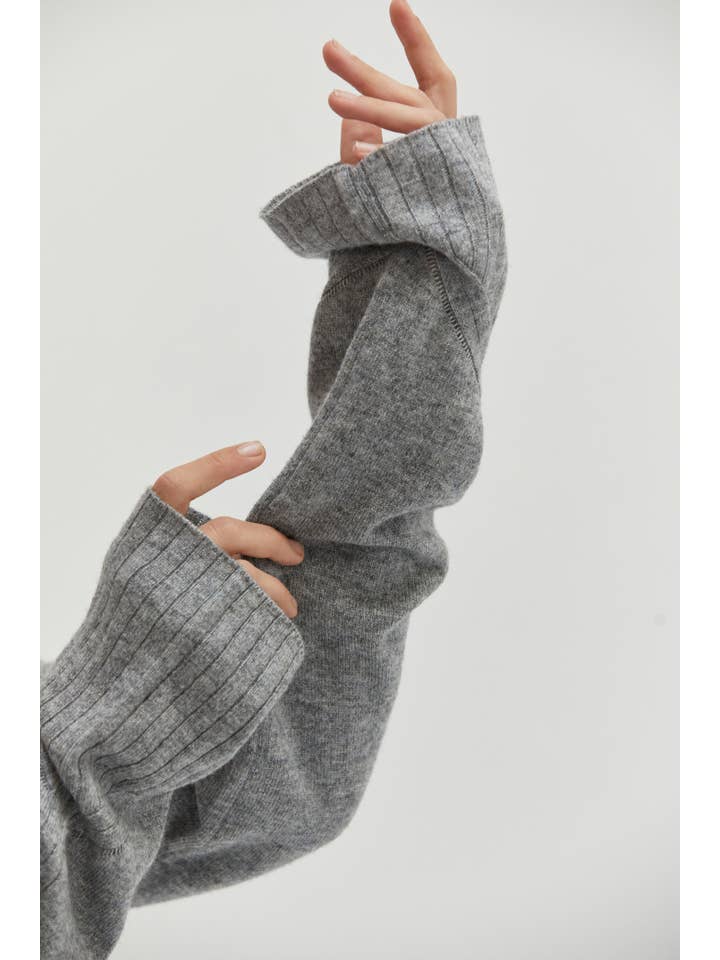 H GREY CT8877 - Maline Cashmere Softened Collared Sweater Top for wholesale on Faire