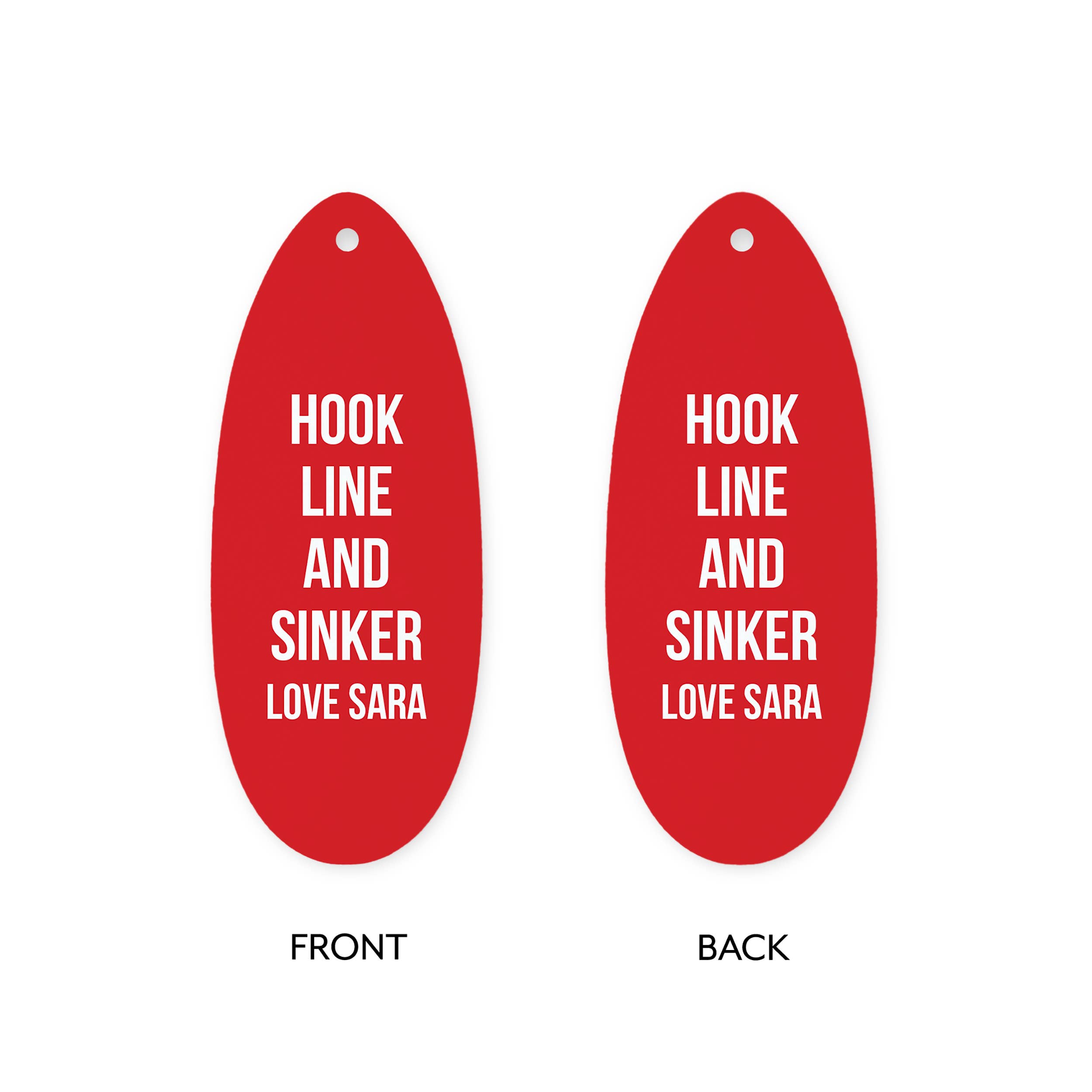 Weddingstar Inc. - Wholesale Keepsake Coin/Token - Personalized Fishing Lure with Gift Box - Custom Modern Text7