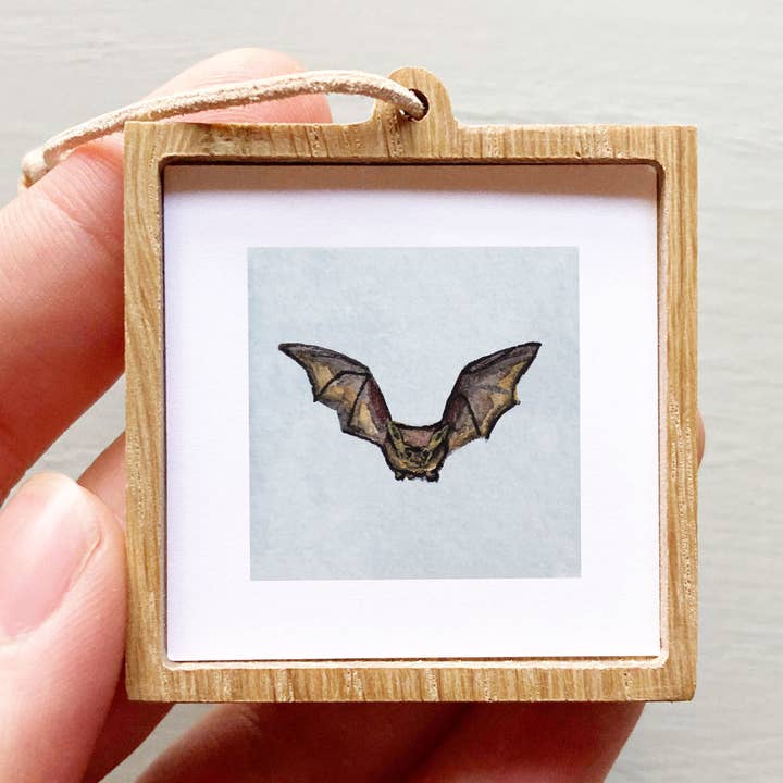 Mini 1" Bat Animal Tiny Watercolor Painting Art Print for wholesale by Mick's Art Goods
