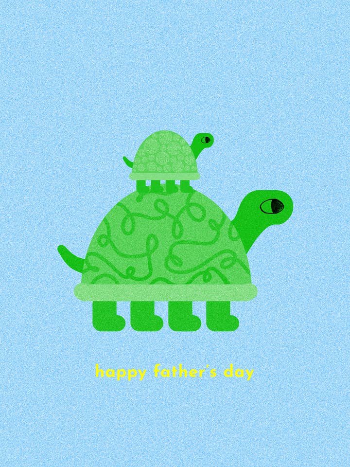 Baby Tortoise A6 Father's Day Card, Landscape for wholesale by Beth Mazuryk