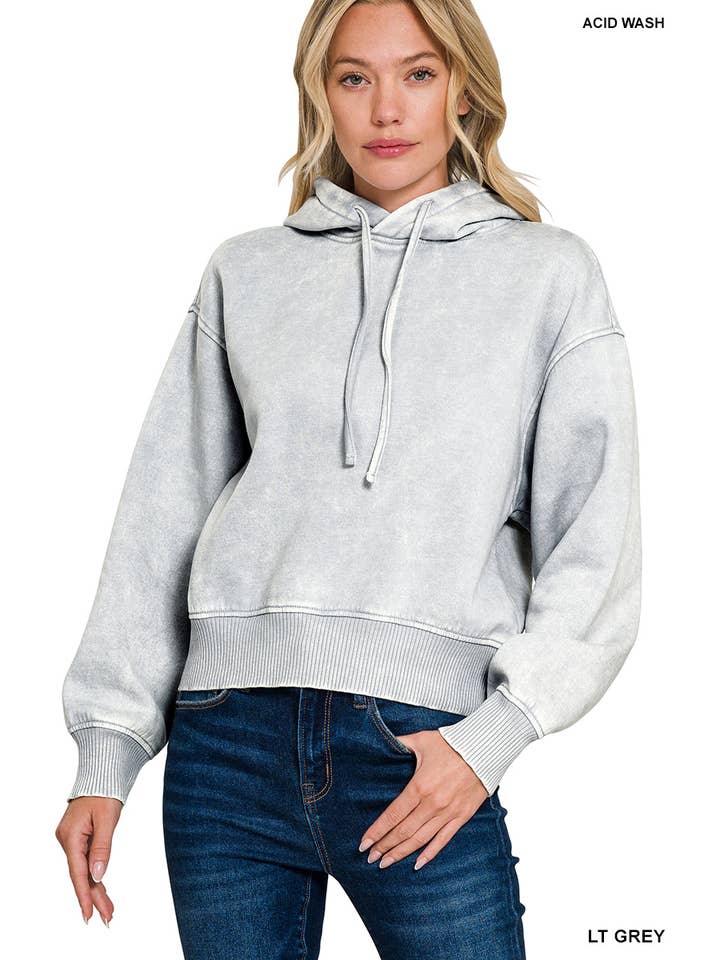 42POPS – Großhandel Hoodie – Damen – Acid-Wash-Fleece-Crop-Hoodie12