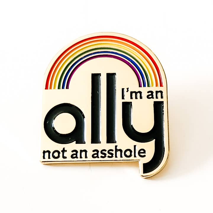 Pin: I'm an Ally LGBTQ+ Support Gay Rights Accessory for wholesale by SHEWOLF Designs
