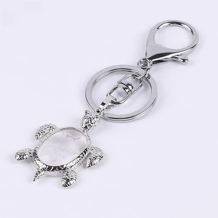 Mio Queena - Wholesale Keychain - Women's - Turtle Shaped Charm Pendant Inlaid Natural Stone Keychain