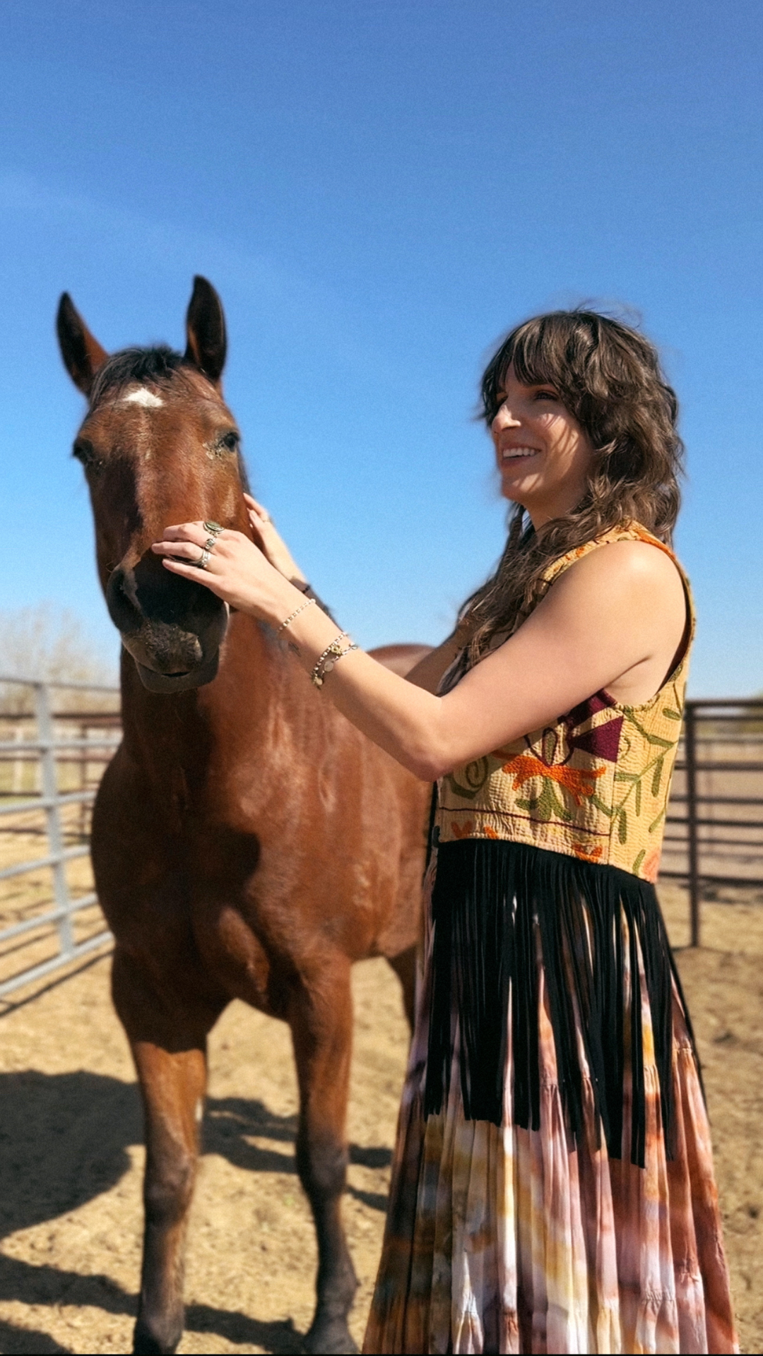 Wylder Trading Company - Wholesale Outerwear Vest - Women's - Boho Western Fringe Cowgirl Hippie Vest Leather Kantha19