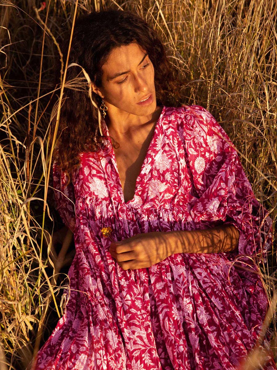 Sweetkama - Venta al por mayor Vestido - Mujer - Vestido largo diario para mujer con lazo floral Sweetkama7