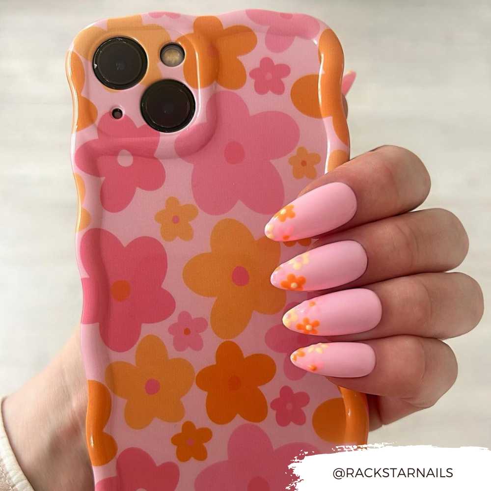 Coconut Lane - Wholesale Phone Case - Women's - Wavy Phone Case - Pink & Orange Bloom7