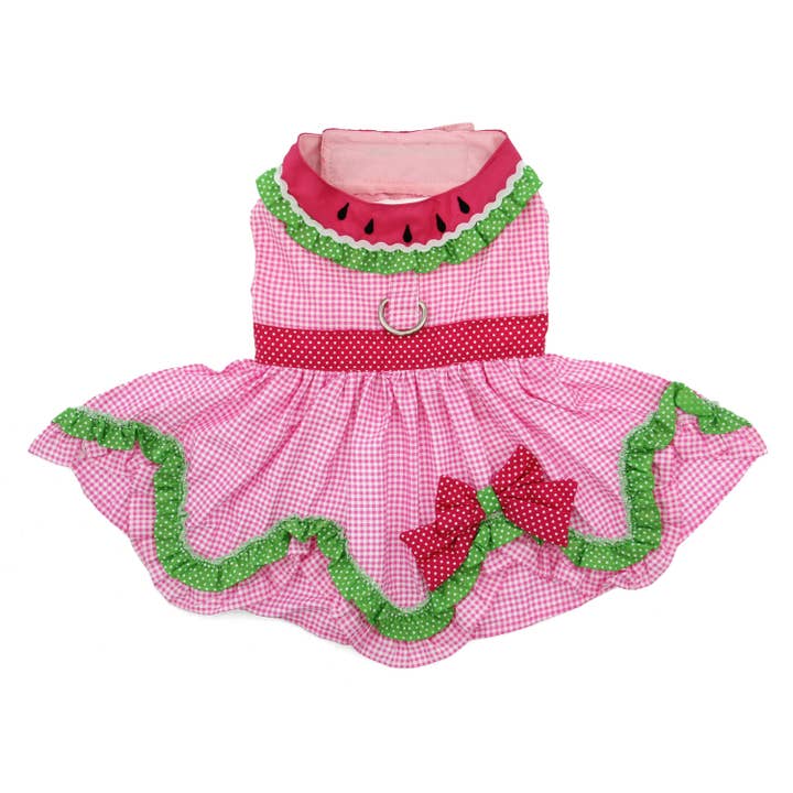 Watermelon Dog Harness Dress w/ Matching Leash for wholesale by Doggie Design