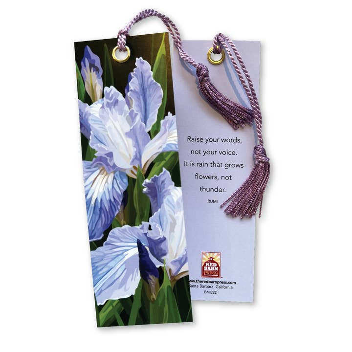 Marcapáginas con borlas florales y lirios morados de la costa del Pacífico para venta al por mayor de The Red Barn Press