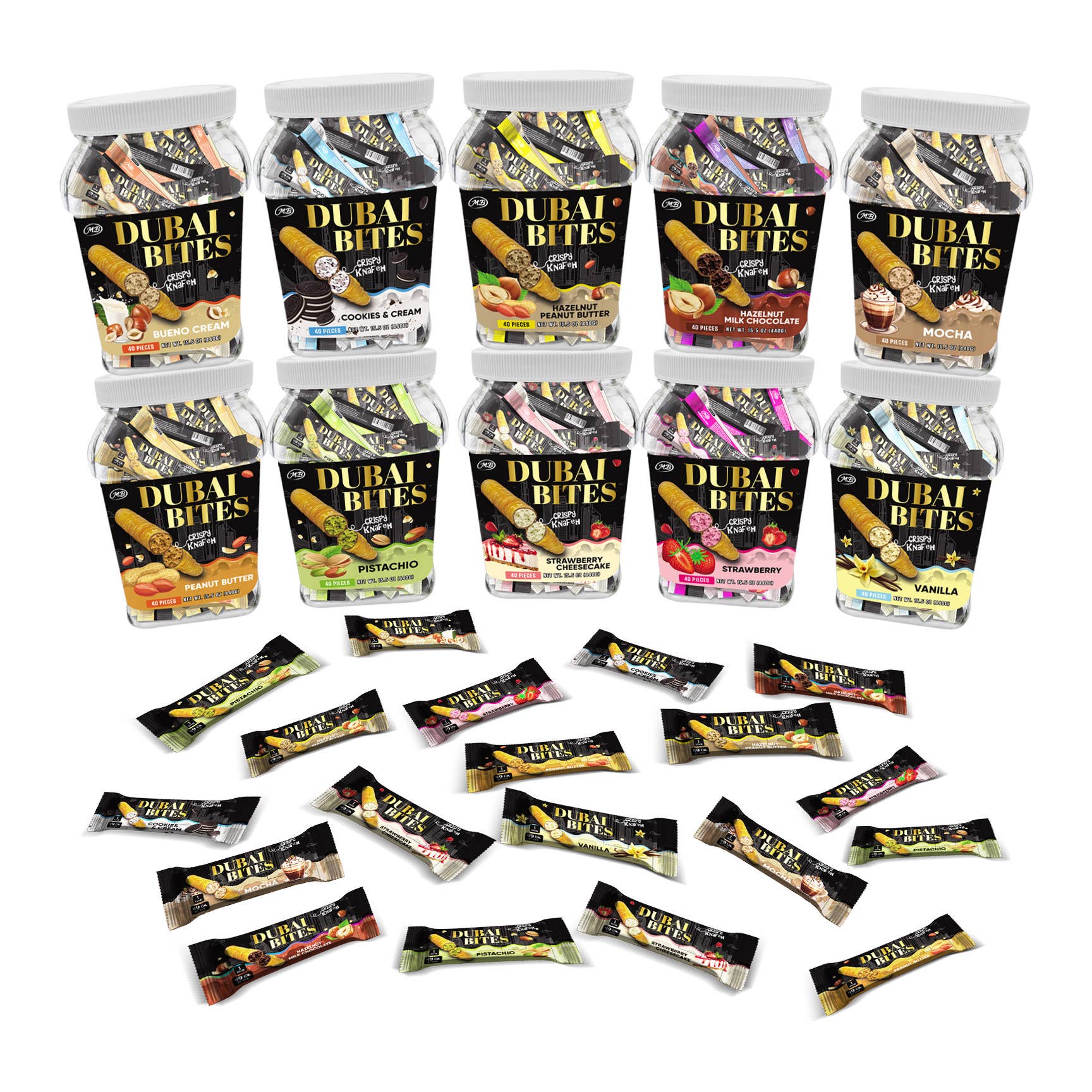 Baklava Sticks - Wholesale Koekje - DUBAI BITES MINIS 10 SMAKEN 40 MINIS PER POT1