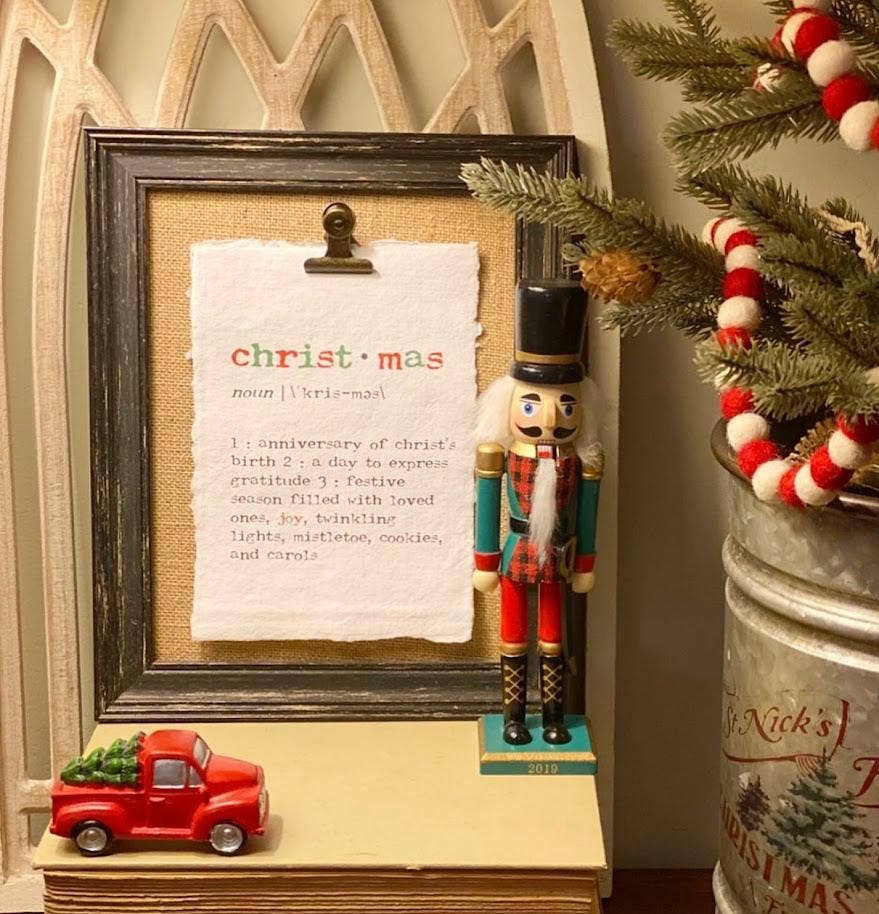 Alison Rose Vintage - Wholesale Christmas Wall Art - christmas definition print on handmade paper2