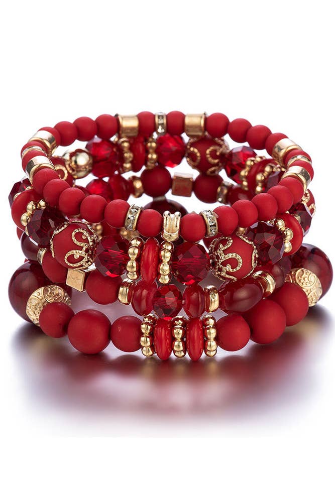 UNISHE – Großhandel Perlenarmband – Böhmisches mehrschichtiges Kristallherz-Perlenarmband ACC7972