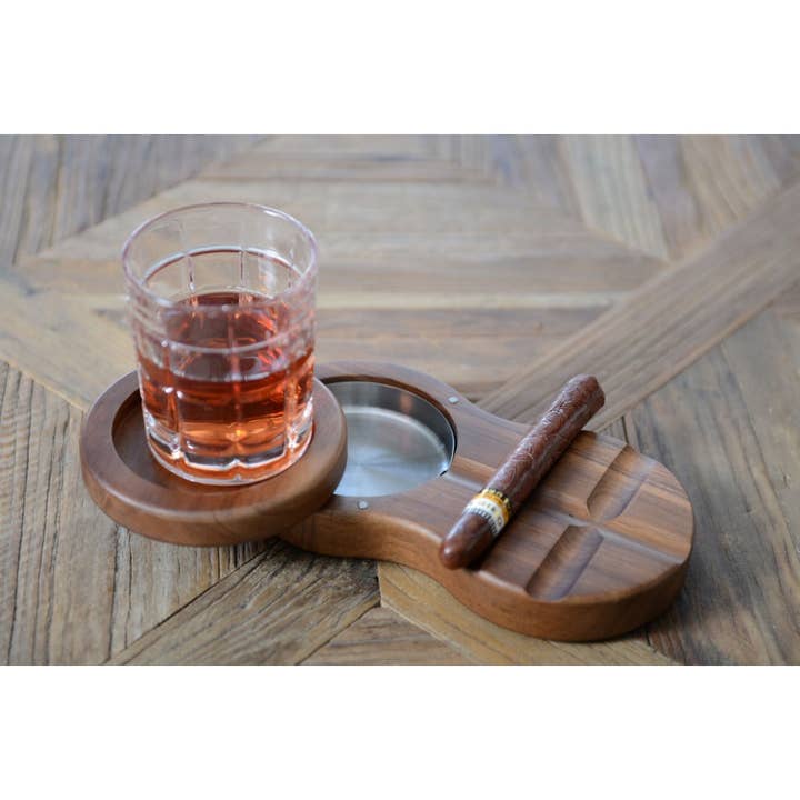 AULICA - Wholesale Cocktail/Liquor Glass - 310ml whiskey glass with wooden tray3