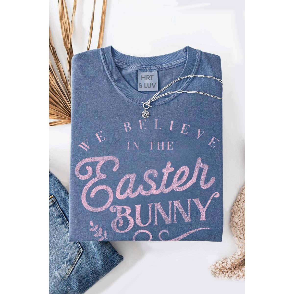 HRTandLUV - Wholesale T-Shirt (Graphic) - Women's - EASTER BUNNY WASHED GRAPHIC TEE2