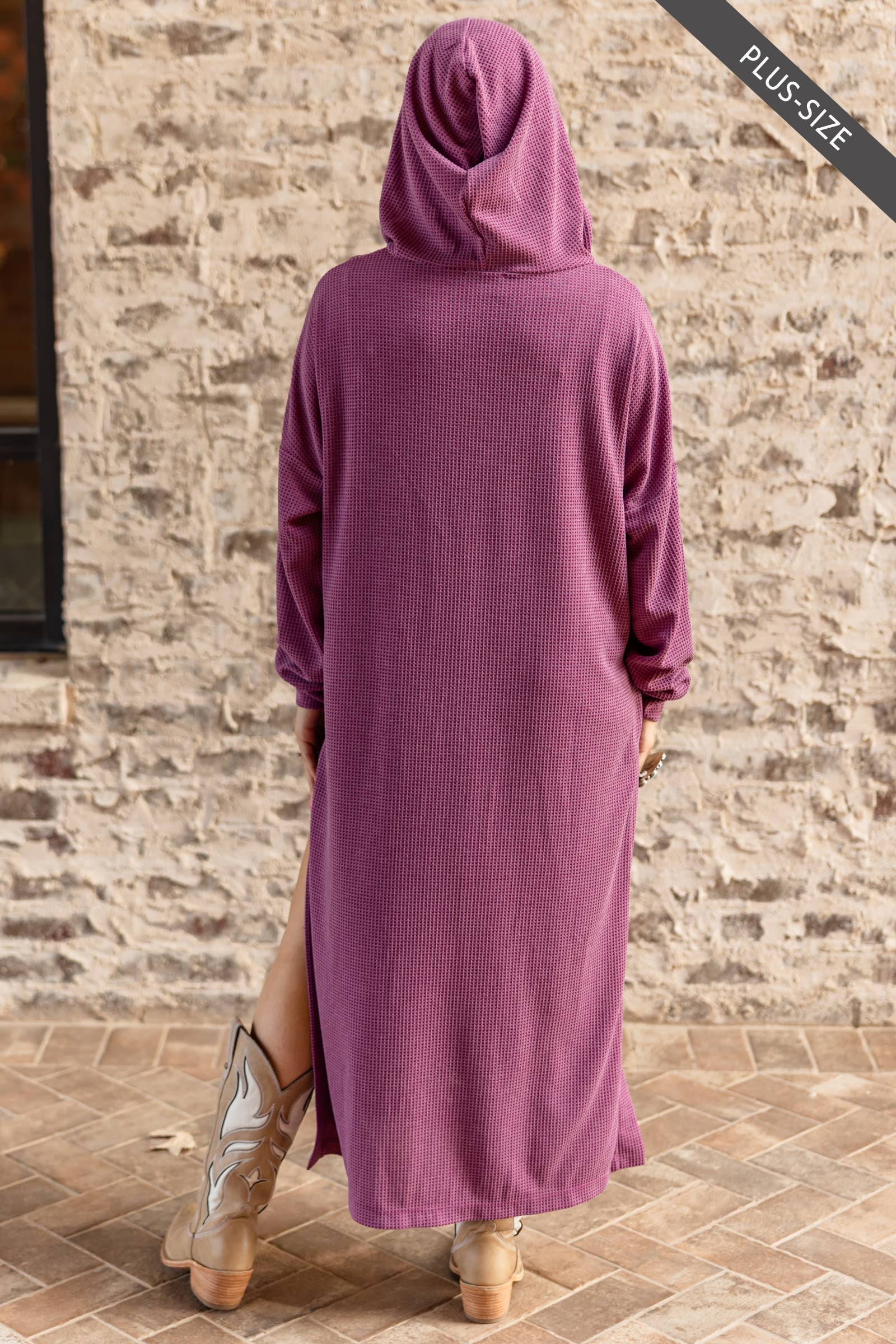 Dear Scarlett - Wholesale Dress - Women's - PLUS SIZE Waffle Knit Thermal Duster19