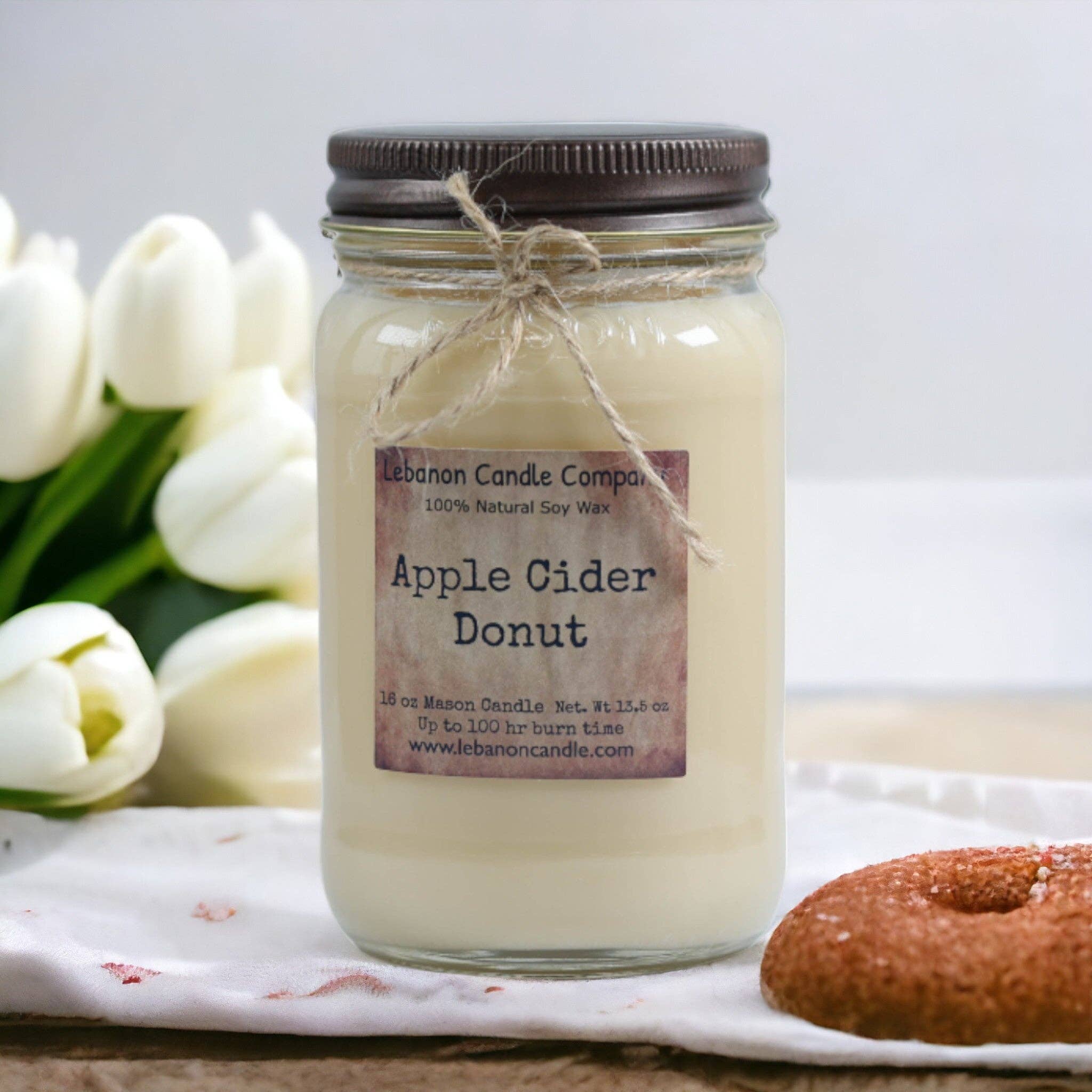 Lebanon Candle Company - Wholesale Jar/Filled Candle - Apple Cider Donut Candle, 16.5oz Mason Jar, 100hr Burn, Scented Soy, Non-Toxic, Highly Scented, Handmade in The USA, Natural Soy Wax, Long Lasting Scent3