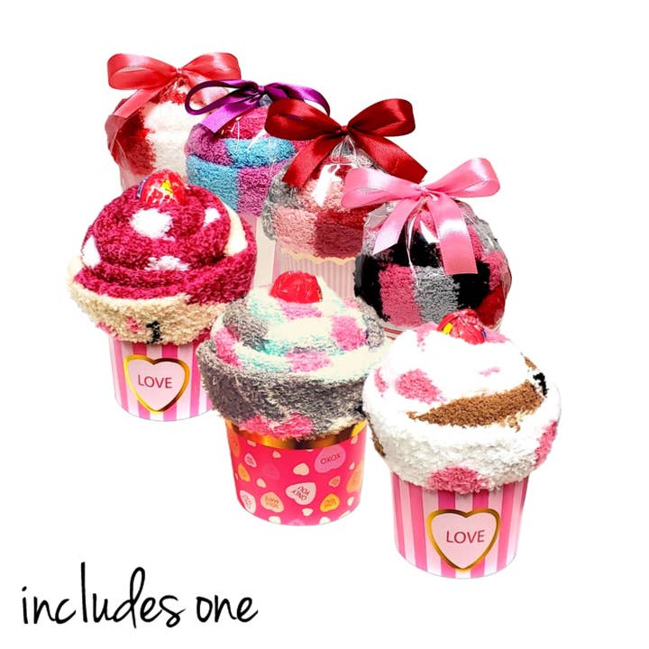 My Nana's Gifts - Wholesale Party Favor - Valentine cupcake socks gift favors for women and teens