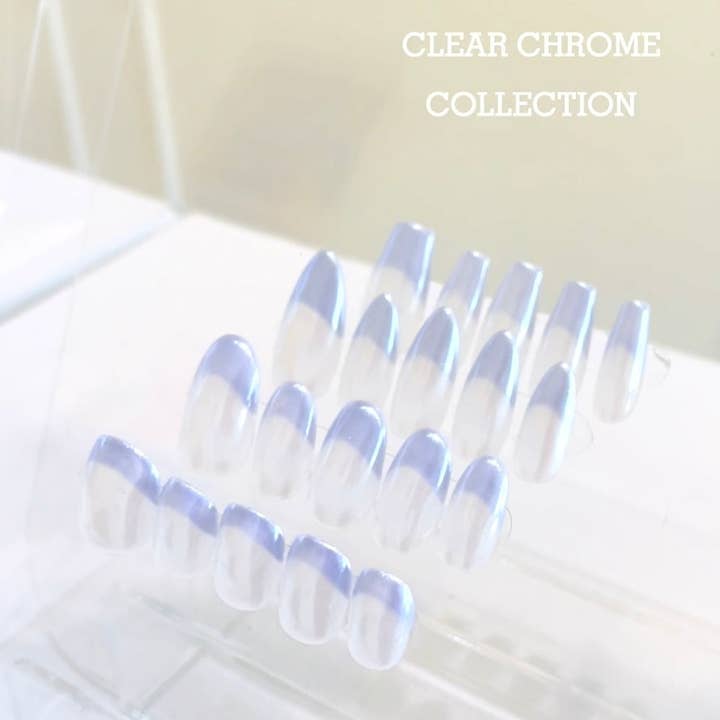 Clear chrome - Instant nails, Handmade Luxury Press on nails, Fashion Accessories for wholesale by READY READY Instant nail