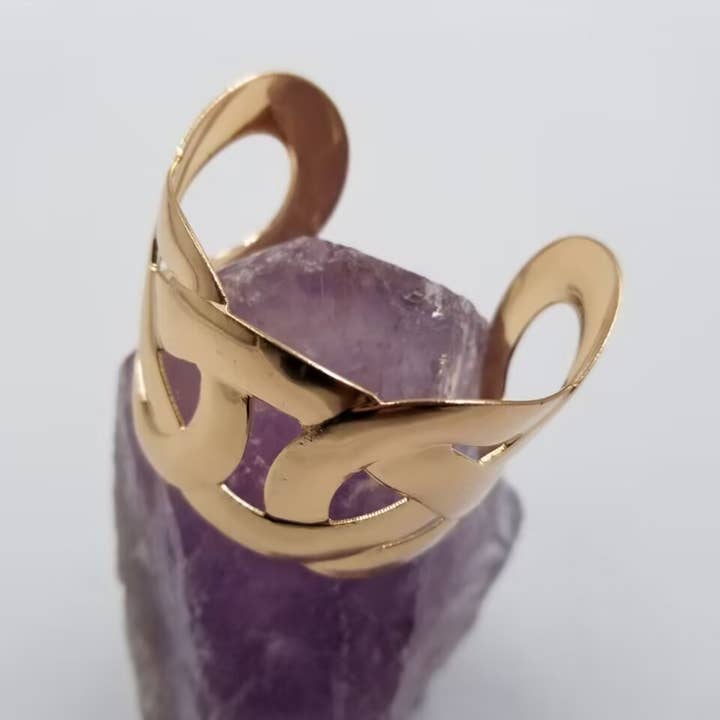 Gold Plated Hollow Bangle Cuff Bracelet for wholesale by magnolia jewelry