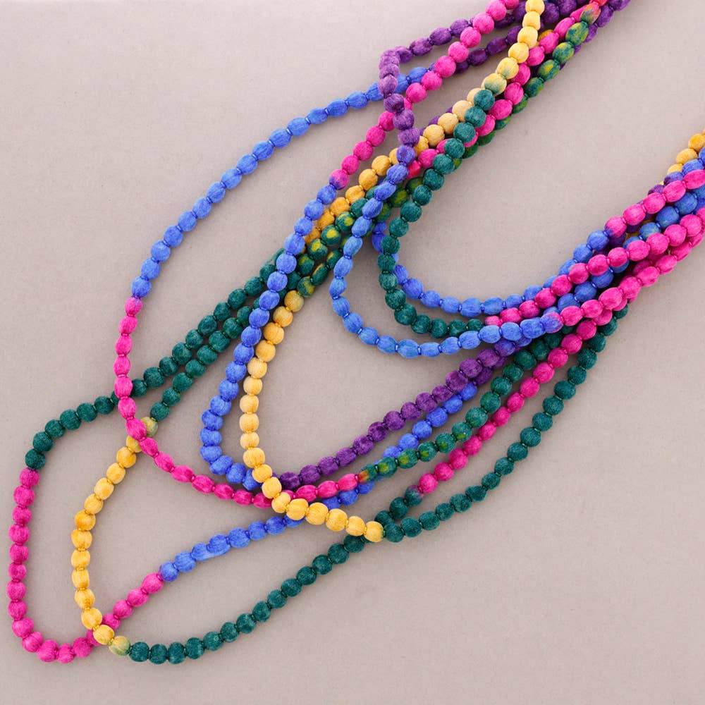 Sonata - Wholesale Beaded/Pearl Necklace - Multi Wool Bolitas Collar1