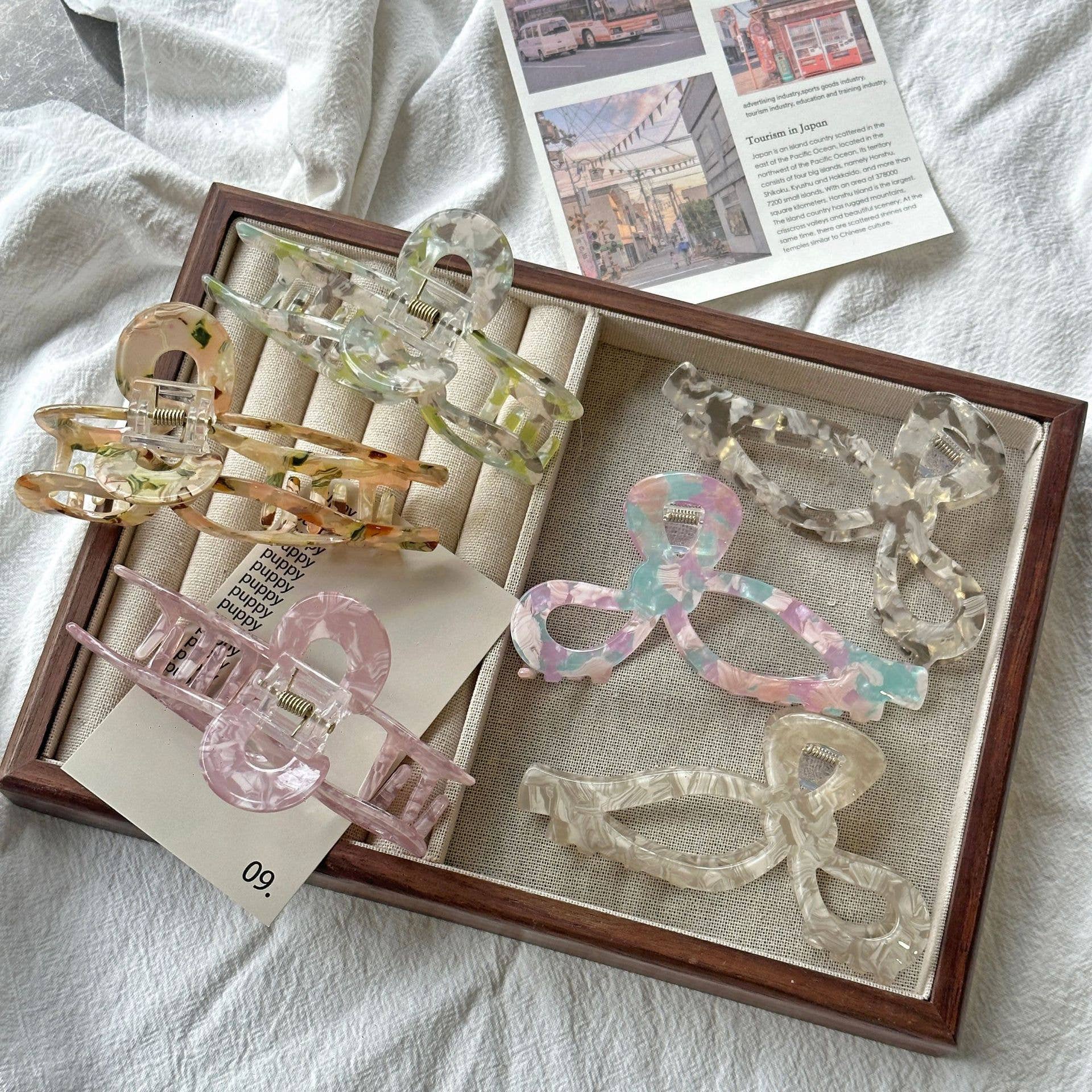 SoapElenGlen – Clips para cabelo - Mulher por atacado – Garra Elegante com Laço, Doce Gancho de Cabelo12