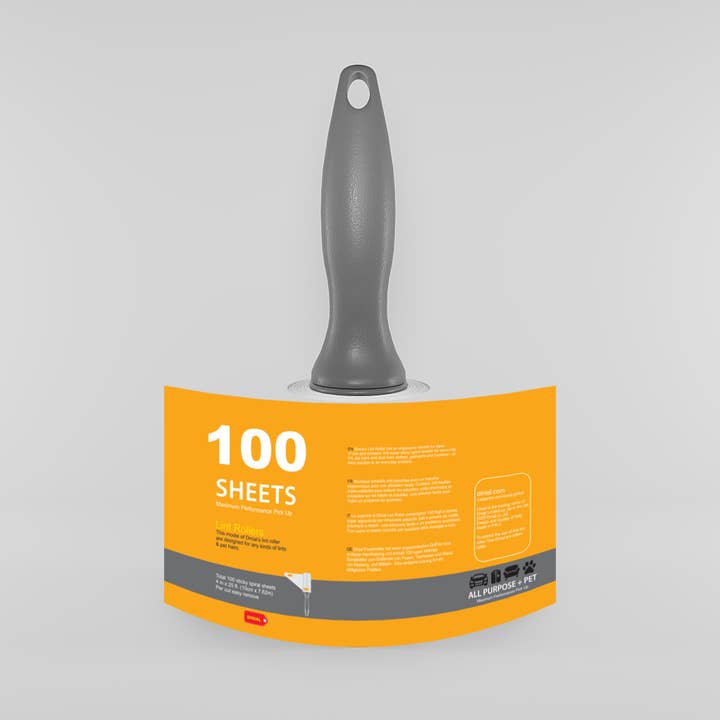 Dinial - Wholesale Lint roller - DINIAL 2 Lint Roller Handles + 10 Refills (1000 SHEETS IN TOTAL)7