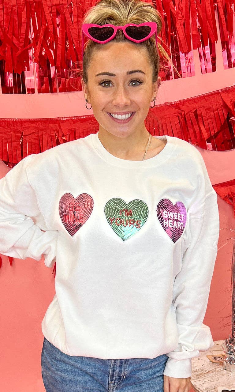 Sugar Stitch - Vente Sweat-shirt – femme - Chandail à capuche Sparkle Conversation Heart1