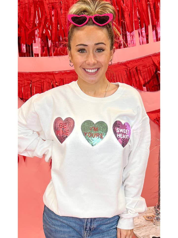 Sugar Stitch - Vente Sweat-shirt – femme - Chandail à capuche Sparkle Conversation Heart1